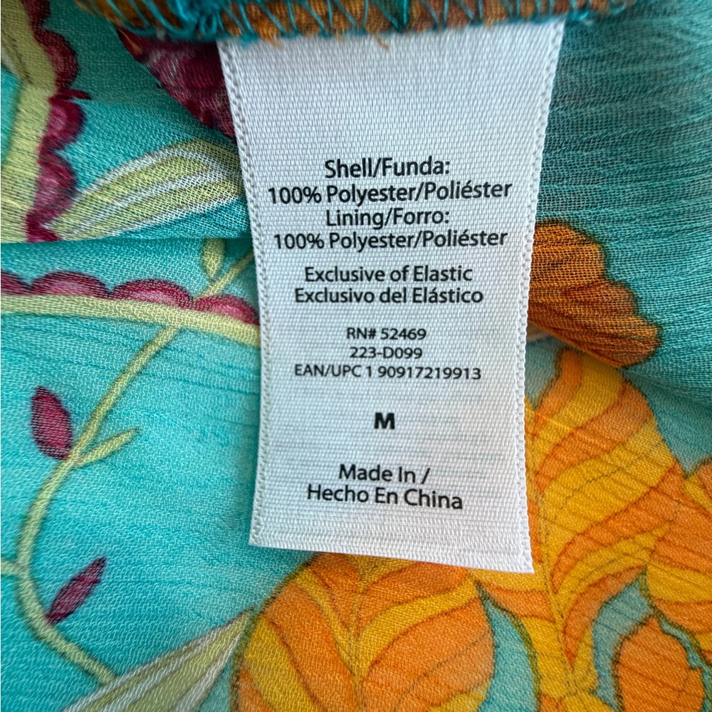 Sophia Vergara Summer Maxi Dress teal orange floral size M - Picture 7 of 10